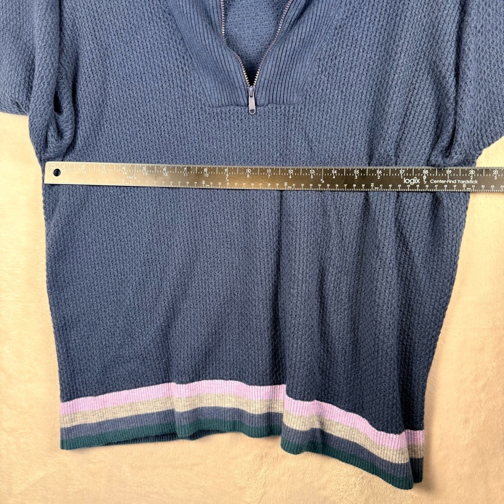 Title Nine Woolicious Merino Wool Blend Waffle Knit 1/4 Zip Pullover Sweater L - Picture 7 of 8